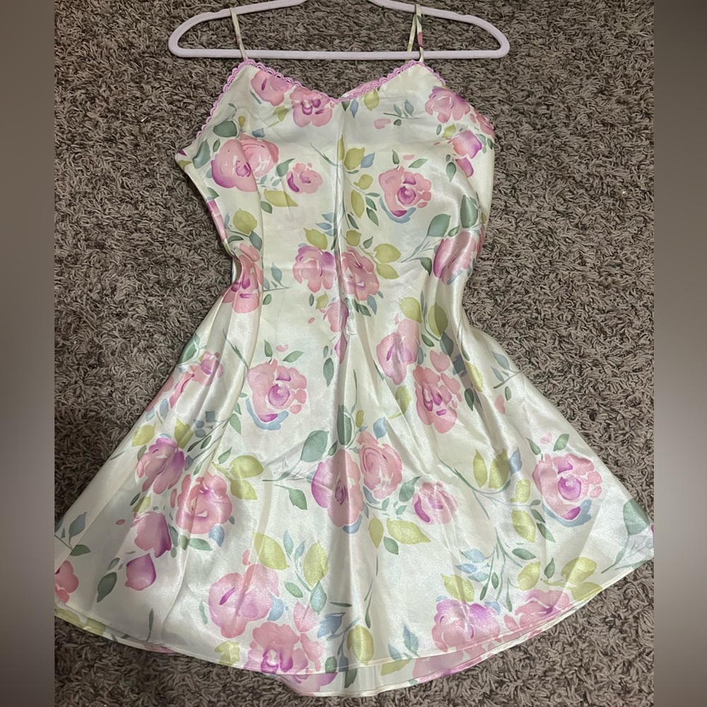 Yellow pastel floral spring slip dress